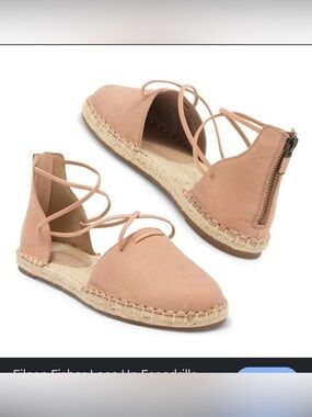 Eileen Fisher Shoes - Lace Suede Espadrille in tan